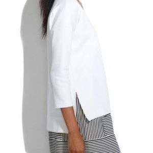 Madewell White Side Zippered Sweatshirt